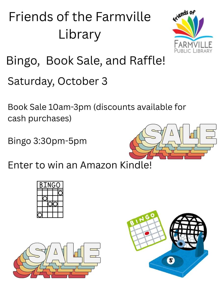 Friends of Farmville Library Used Book Sale & Bingo