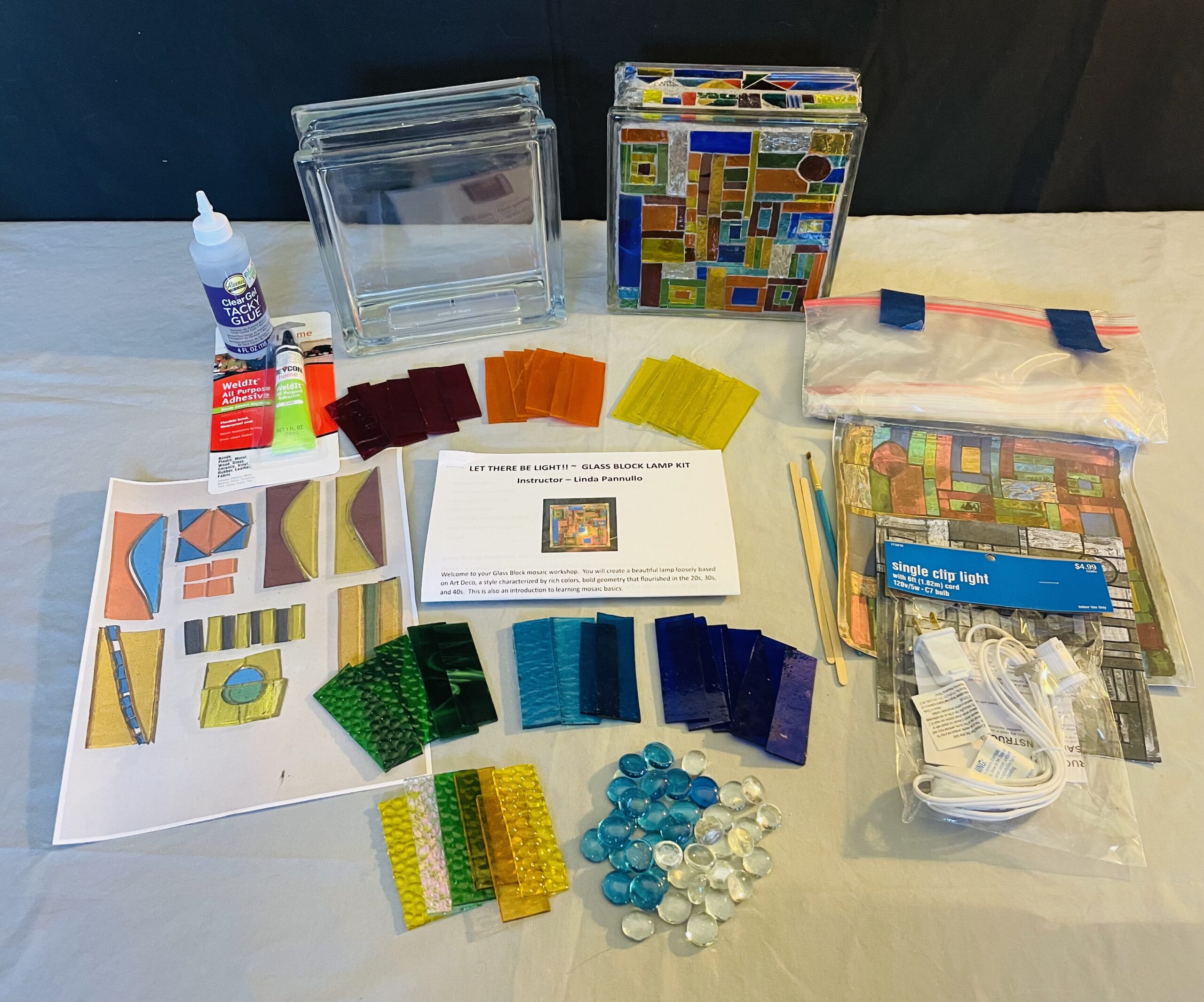 LET THERE BE LIGHT!!: Mosaic Glass Block Lamp Workshop