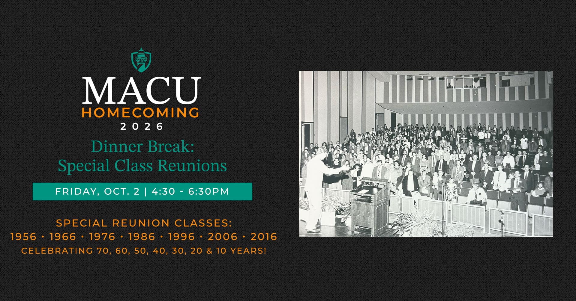 Homecoming Dinner Break - Class Reunions